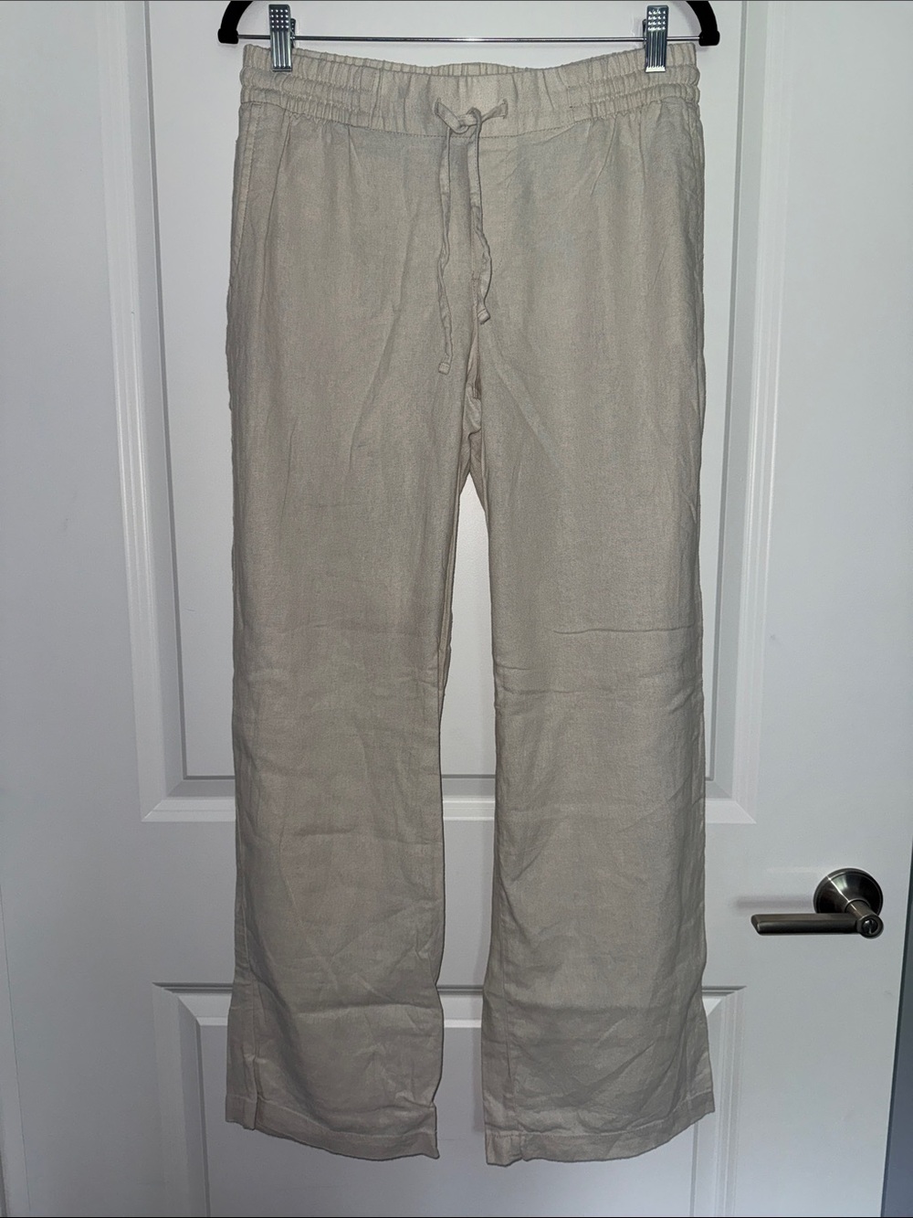Old Navy Light Beige Linen Drawstring Pants